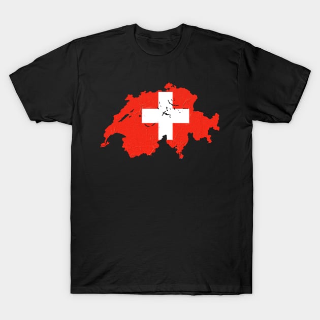 Switzerland Map T-Shirt by Calisi